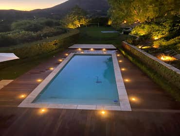 Pool Deck Remodel Westlake Village CA Poolside Deck Installation We removed the existing grass area and constructed a new custom hardwood deck around t