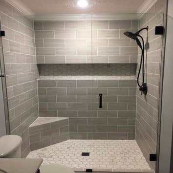 Custom Tile Shower with Niche and Ledge