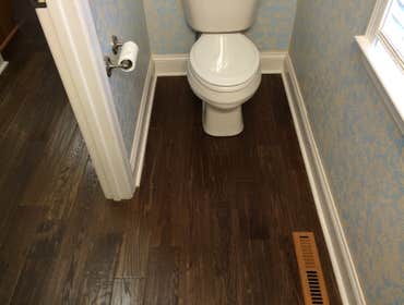 New wood flooring 1/2 bath