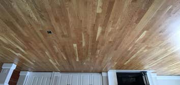 White Oak Floors sanded & finished Select White Oak 3" hardwood floors sanded & finished by Sheaves Floors LLC.