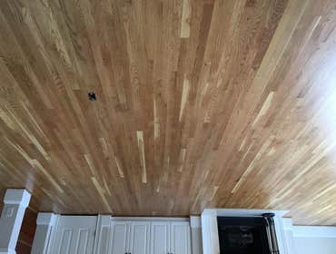 White Oak Floors sanded & finished Select White Oak 3" hardwood floors sanded & finished by Sheaves Floors LLC.