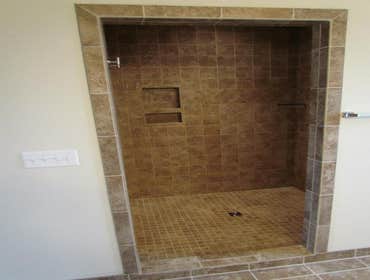 walk in tile shower