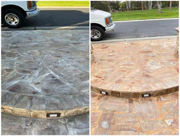 Photos by Marble Specialist #9 Wax removal, deep clean & seal with color enhancer.
