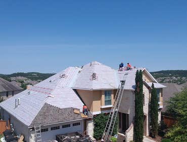 Photos by Roofing Services Now #1 Complete tear off and replacement of roof. approximately 55 squares. Zip code 79256. Project completed in one day. Ro