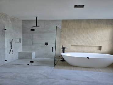 Photos by Sanabria Barrios Flooring Inc #1 Bathroom Remodeling Process
Scope of Work:
- Demolition and preparation
- Waterproofing of wet areas
- Inst
