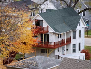 Aerial View Rear Deck and Stair Systems.