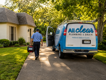 Photos by All Clear plumbing & Drain #1 Residential plumbing services in Mobile and Baldwin County including water heater installation, drain cleaning,