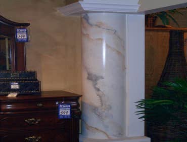 Faux painted marble column