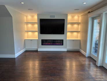 San Francisco Entertainment Center Build entertainment center with electric fire place