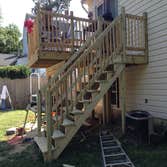 Photo(s) from Maya Construction Inc A deck without a stair. The Homeowner asked to be made a stair.
As you can see in those pictures below.