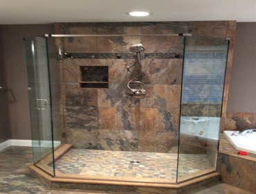 Tile,glass enclosure, fixtures