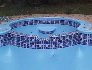 Project photos from Above Water Pool Service Custom Pools, Decks and Sheds. New, Repairs, Renovation, Remodel, Vinyl Liner Replacement. Above Ground an