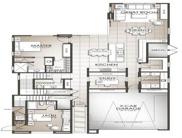 Modern Spanish Custom Home This unique design seamlessly blends (3) ADU rentals units into the overall design. The idea is to use these rentals to cove