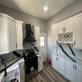 Kitchen Remodel In Los Angeles Ca White Shaker Cabinets & Panda Quartz Countertop