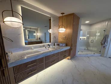 Flower Mound Master Bathroom. This Bathroom is one I did with my design team brought the overall design to life! With only a couple modifications throu