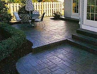 slate patio brick border