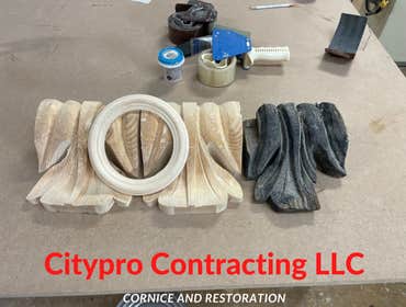 Photos by Citypro Contracting LLC #11 373 Clinton street Brooklyn NY cornice repair and Painting work. We provide the best cornice and Façade Restorati