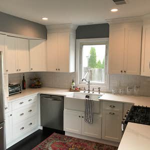 Molde court Kitchen renovation and added a fireplace to the living room