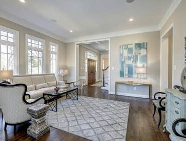 GULICK | CUSTOM Home in McLean The impressive stone and HardiePlank® elevation on our Winthrop really stood out on this corner lot of approximately one