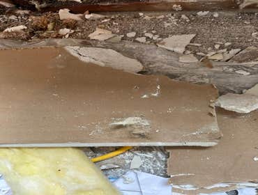 Water Mitigation This project was a roof leak the photos show initial inspection to post demo.