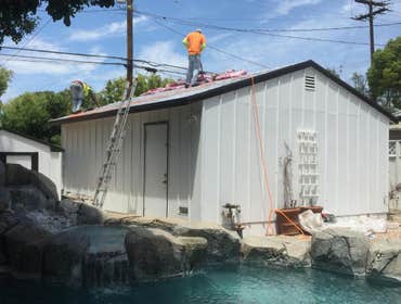 Roof replacement Main house and garage roof replacement using Owen Corning “Coll Roof” technology.