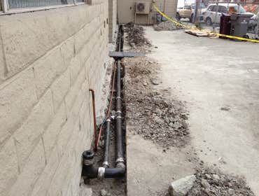 Project photos from Toce Plumbing Light commercial work done in Oakland, CA (40th Street).