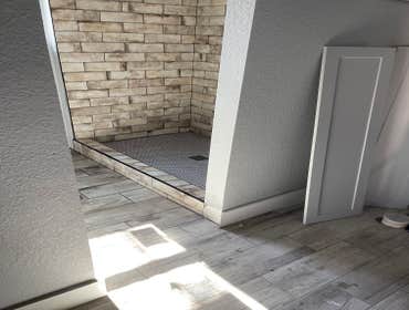 Photos by Castillo’s Tile #1 New home shower , marble tile
