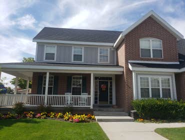 Photos by New Aspecto Exterior LLC #1 These are one of many projects that we have worked on all over its exterior since the loss,siding,soffit and fasc