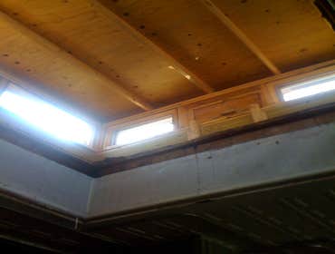 Pawtucket sky lights Remodeled old loft building skylights with maple 3/4 plywood.with a beautiful paint job.