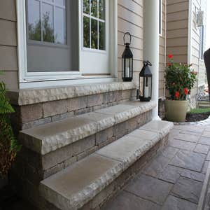 Ledgestone tread steps