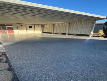Mess AZ Carport Carport driveway makeover with our Sinclair and Houndstooth flake!