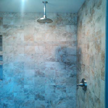 Bath Remodel Dual Shower with Rain Head