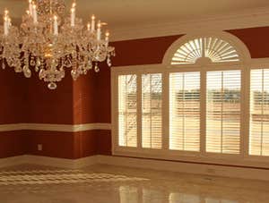 Chandelier and French Bay door