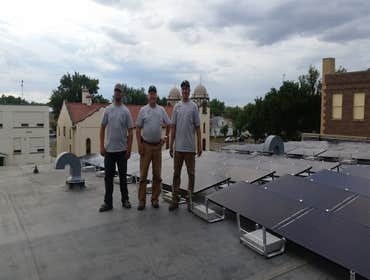 St. Jude Solar project 34 KW grid tied solar project completed on the roof of St Jude Thaddeus School in Havre, Mt. Project was completed with USB gran