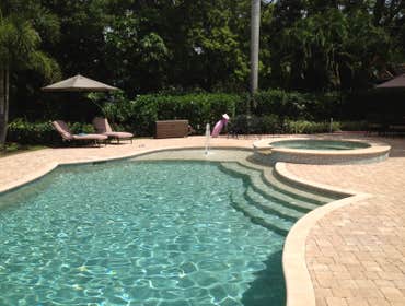 Pool, patio, furniture, spa