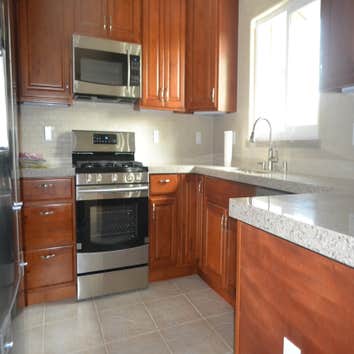 Kitchen and Bath Remodel Home wanted to make her previously all original home into a more modern estate. Home was originally built in 1958.
