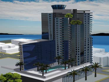 Northwest View of Pool Deck