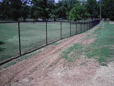 Los Angeles Black Chain Link Fence Project Here is a black chain link fence that was successfully completed.