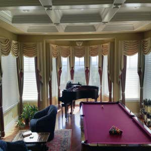 Karl Epple Project a.) Preping a shutter frame onsite in San Jose
b.) Draperies in Danville
c.) Skylight roller shade in Berkeley
d.) Wovan Woods...