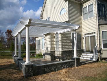 Stone Patio with Pergola