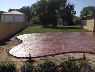 Stamped concrete patio