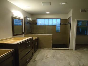 Project photos from Cadillac Tile Company L L C Here we have a good example of before[left side] and after photos, This is just a very small sample of 