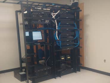Completed racks, patch panels and wire managers