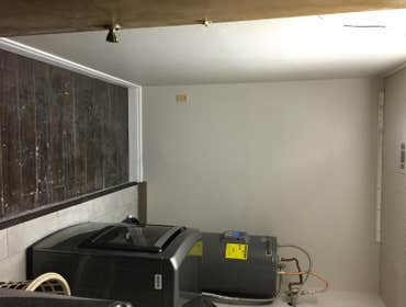 laundry addition Complete addition out of an area in garage. Added electrical and plumbing for washer and dryer. Hidden exhaust for dryer in bulkhead. 
