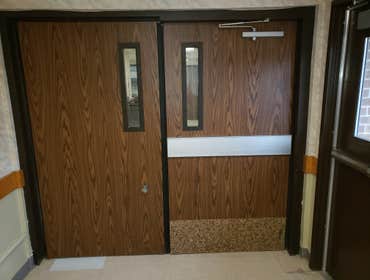 Before commercial fire door