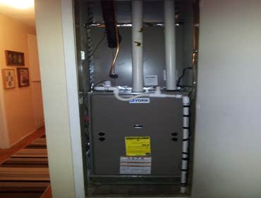 Rusty H Closet install, High Efficiency Heater and Air Conditioning