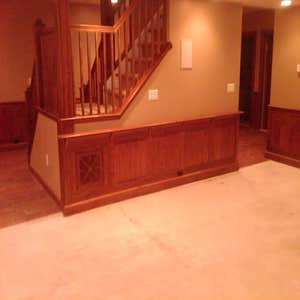 Finished basement remediation and re-build-(restoration project) removed all custom paneling/sheetrock/basemoldings/doors/and misc items/ restored...