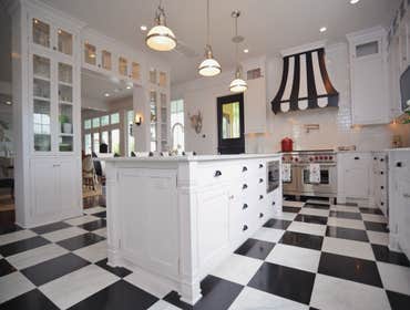 Black and white kitchen Awesome retro kitchen with unique features.
