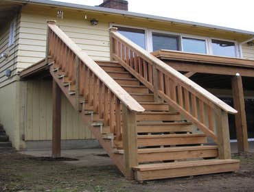 Just about anything you can think of Detached Garage Build
Deck Builds
Stair Builds
Counter, floor and shower tile installation
Cabinet installations
G