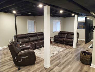 Photos by Karls Construction LLC #2 Complete basement remodel with new bathroom build